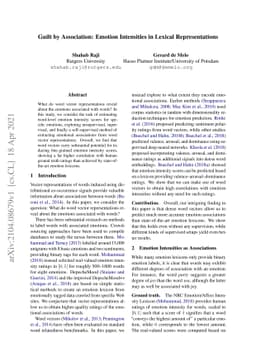 Guilt by Association: Emotion Intensities in Lexical Representations