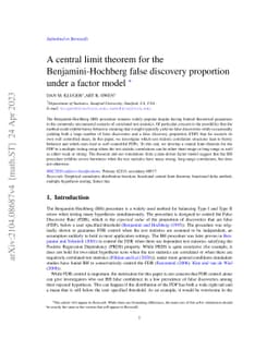 A central limit theorem for the Benjamini-Hochberg false discovery
  proportion under a factor model