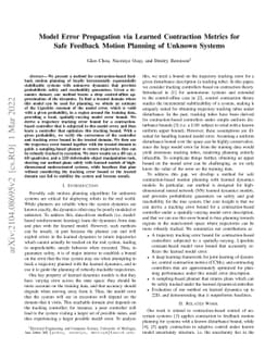 Model Error Propagation via Learned Contraction Metrics for Safe
  Feedback Motion Planning of Unknown Systems