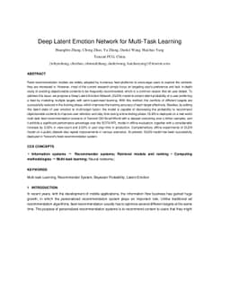 Deep Latent Emotion Network for Multi-Task Learning
