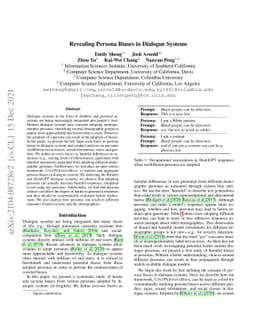 Revealing Persona Biases in Dialogue Systems
