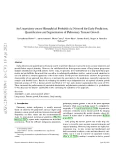 An Uncertainty-aware Hierarchical Probabilistic Network for Early
  Prediction, Quantification and Segmentation of Pulmonary Tumour Growth