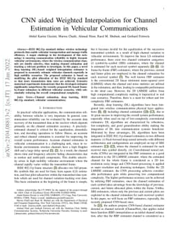 CNN aided Weighted Interpolation for Channel Estimation in Vehicular
  Communications
