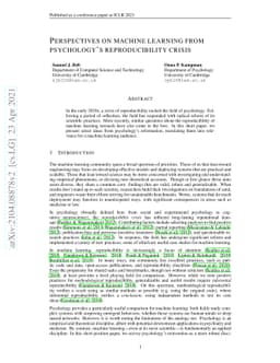 Perspectives on Machine Learning from Psychology's Reproducibility
  Crisis