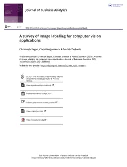 A survey of image labelling for computer vision applications