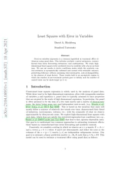 Least Squares with Error in Variables