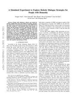A Simulated Experiment to Explore Robotic Dialogue Strategies for People
  with Dementia