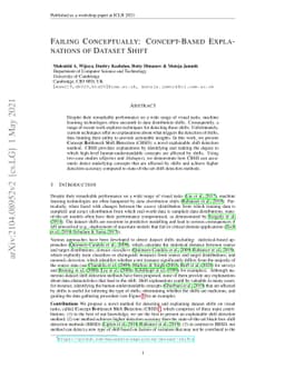 Failing Conceptually: Concept-Based Explanations of Dataset Shift