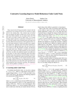 Contrastive Learning Improves Model Robustness Under Label Noise