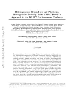 Heterogeneous Ground and Air Platforms, Homogeneous Sensing: Team CSIRO
  Data61's Approach to the DARPA Subterranean Challenge