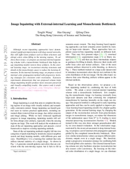 Image Inpainting with External-internal Learning and Monochromic
  Bottleneck