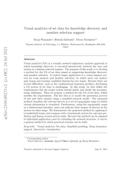 Visual analytics of set data for knowledge discovery and member
  selection support