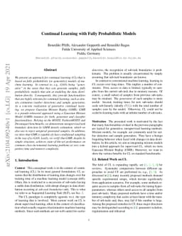 Continual Learning with Fully Probabilistic Models