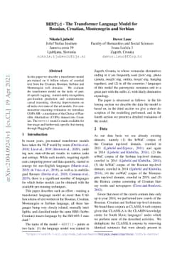 BERTić -- The Transformer Language Model for Bosnian, Croatian,
  Montenegrin and Serbian