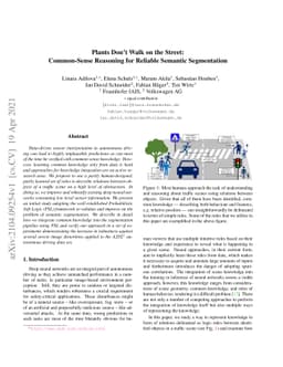 Plants Don't Walk on the Street: Common-Sense Reasoning for Reliable
  Semantic Segmentation