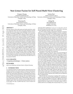 Non-Linear Fusion for Self-Paced Multi-View Clustering