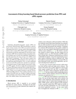 Assessment of deep learning based blood pressure prediction from PPG and
  rPPG signals