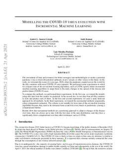 Modelling the COVID-19 virus evolution with Incremental Machine Learning