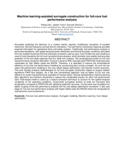 Machine learning-assisted surrogate construction for full-core fuel
  performance analysis