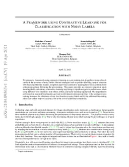 A Framework using Contrastive Learning for Classification with Noisy
  Labels