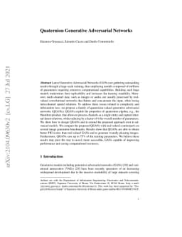 Quaternion Generative Adversarial Networks