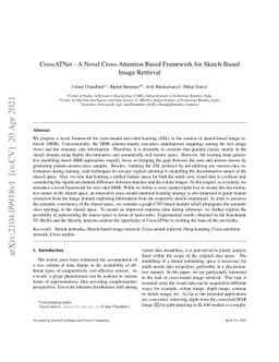CrossATNet - A Novel Cross-Attention Based Framework for Sketch-Based
  Image Retrieval