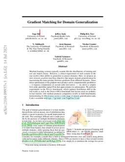 Gradient Matching for Domain Generalization