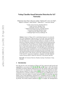 Voting Classifier-based Intrusion Detection for IoT Networks