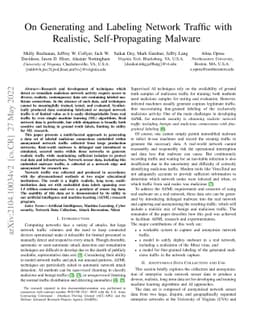 On Generating and Labeling Network Traffic with Realistic,
  Self-Propagating Malware