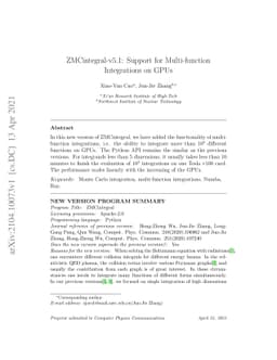 ZMCintegral-v5.1: Support for Multi-function Integrations on GPUs