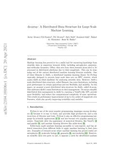 ds-array: A Distributed Data Structure for Large Scale Machine Learning