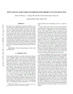 Detection of Audio-Video Synchronization Errors Via Event Detection