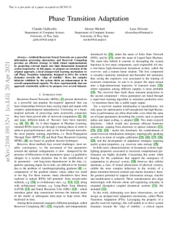 Phase Transition Adaptation