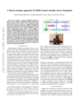 A Deep Learning Approach To Multi-Context Socially-Aware Navigation