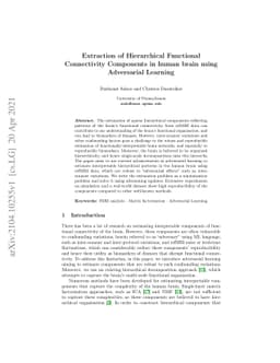 Extraction of Hierarchical Functional Connectivity Components in human
  brain using Adversarial Learning