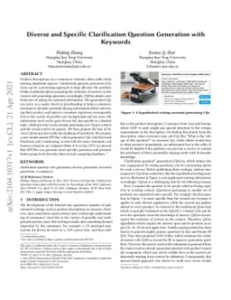 Diverse and Specific Clarification Question Generation with Keywords