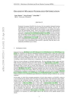 Gradient Masked Federated Optimization