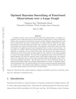 Optimal Bayesian Smoothing of Functional Observations over a Large Graph