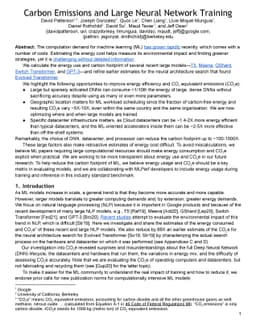 Carbon Emissions and Large Neural Network Training