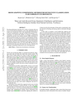 Room adaptive conditioning method for sound event classification in
  reverberant environments