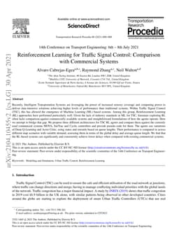Reinforcement Learning for Traffic Signal Control: Comparison with
  Commercial Systems