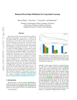 Balanced Knowledge Distillation for Long-tailed Learning