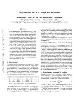 Deep Learning for Click-Through Rate Estimation