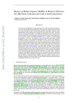 Mixture of Robust Experts (MoRE):A Robust Denoising Method towards multiple perturbations