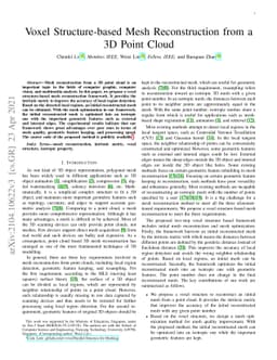 Voxel Structure-based Mesh Reconstruction from a 3D Point Cloud