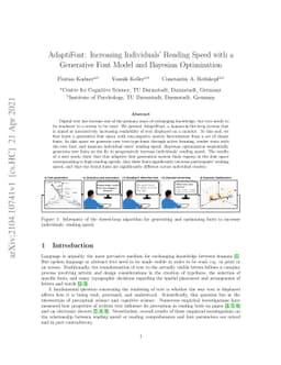 AdaptiFont: Increasing Individuals' Reading Speed with a Generative Font
  Model and Bayesian Optimization