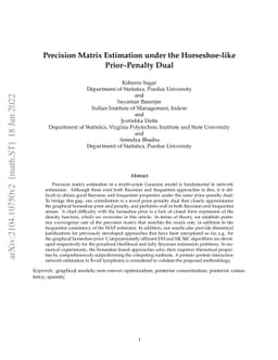 Precision Matrix Estimation under the Horseshoe-like Prior-Penalty Dual