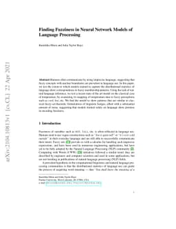 Finding Fuzziness in Neural Network Models of Language Processing