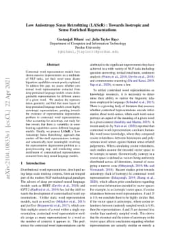 Low Anisotropy Sense Retrofitting (LASeR) : Towards Isotropic and Sense
  Enriched Representations