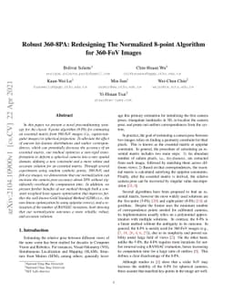 Robust 360-8PA: Redesigning The Normalized 8-point Algorithm for 360-FoV
  Images